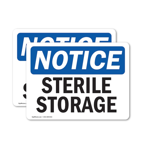 Signmission Sterile Storage, 10 in W x Rectangle, Vinyl Decal OS-2PACK-NS-D-710-L-18465 - main
